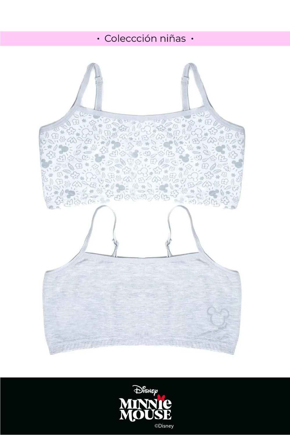 Top para niña en algodón coleccion Minnie paquete x2